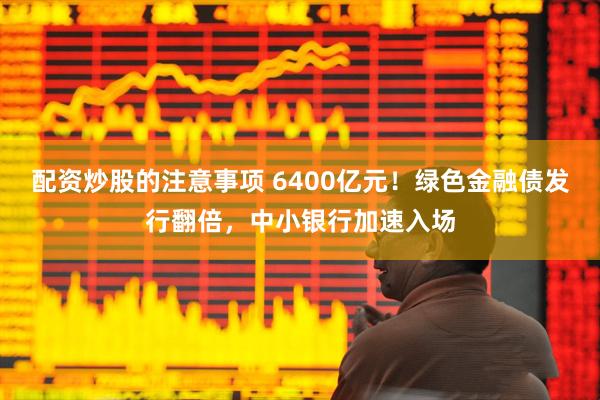 配资炒股的注意事项 6400亿元！绿色金融债发行翻倍，中小银行加速入场